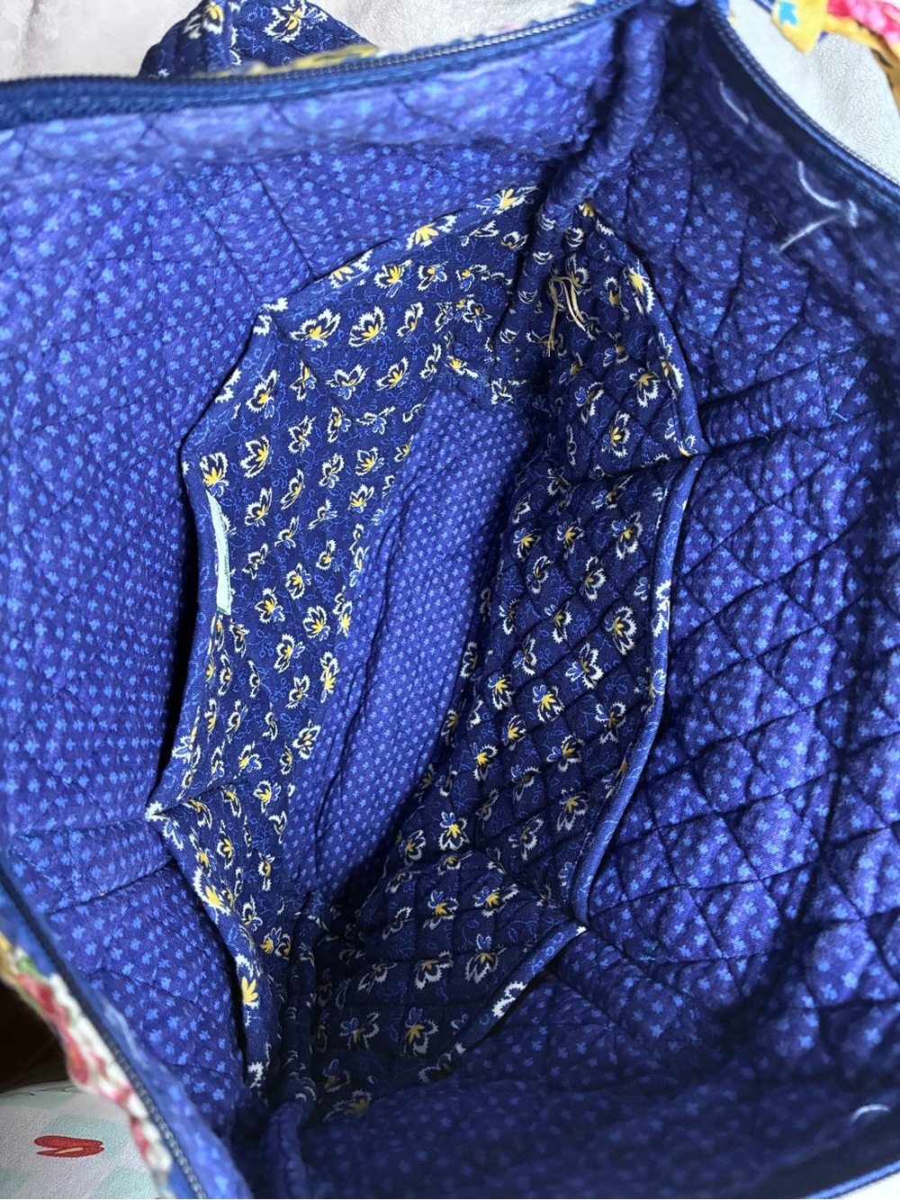 Vera Bradley Maison Blue Vintage Zippered Villager Medium Tote Bag - Picture 7 of 12